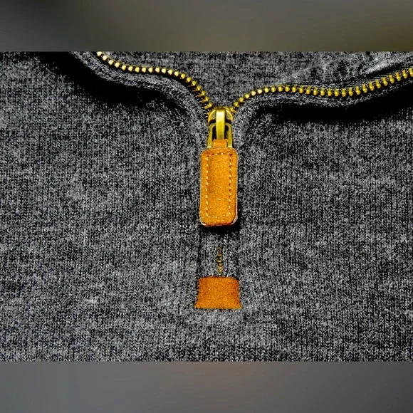 Polo Ralph Lauren Estate-Rib QuarterZip Heather Gray Pullover Med 100% COTTON